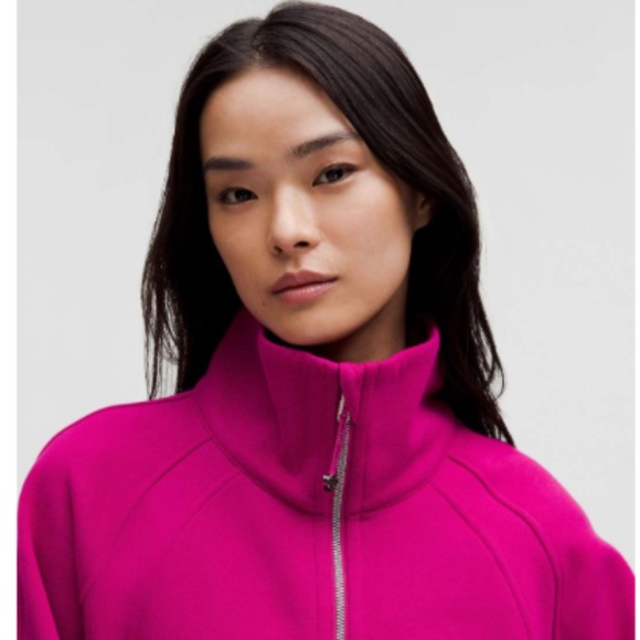 NWT! Lululemon Scuba Oversized Funnel-Neck Half Zip Long Ripened Raspberry - Picture 3 of 6